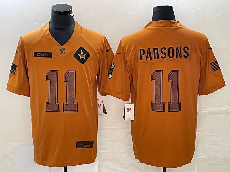 Men Dallas Cowboys 11 Parsons brown Nike 2023 Salute To Service Limited NFL Jersey